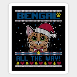 Bengal All The Way - Ugly Christmas Sweater Magnet